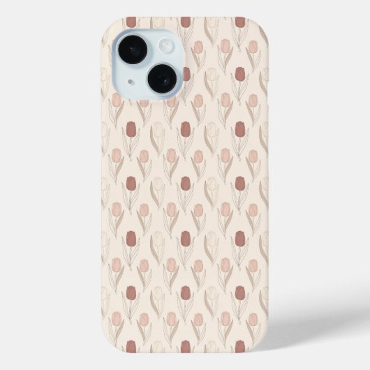 Moderne Tulpen-Blumenmuster Case-Mate iPhone Hülle (Rückseite)