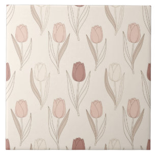 Moderne Tulpen-Blumenmuster Fliese