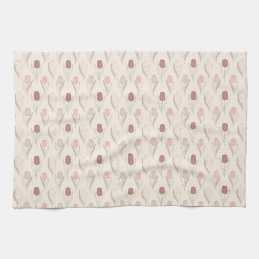 Moderne Tulpen-Blumenmuster Geschirrtuch (Horizontal)