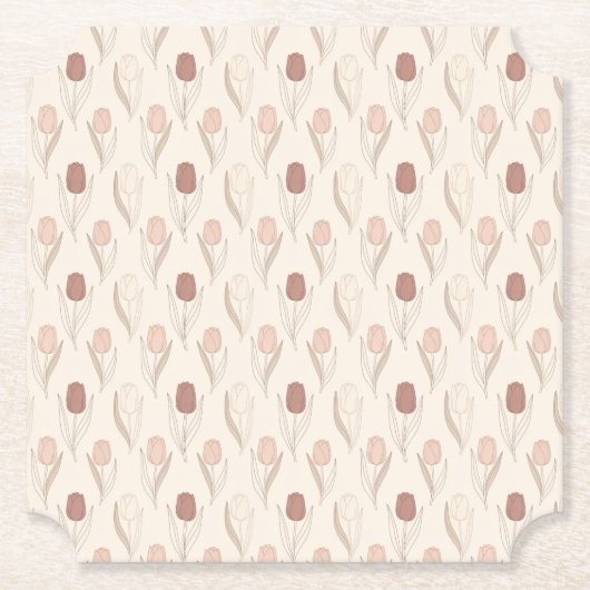Moderne Tulpen-Blumenmuster Untersetzer (Vorderseite)