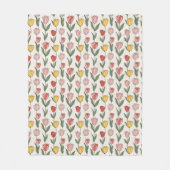 Moderne Tulpen-Blumenmuster weiche Botanik Frühlin Fleecedecke (Vorderseite)
