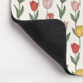 Moderne Tulpen-Blumenmuster weiche Botanik Frühlin Mousepad (Ecke)