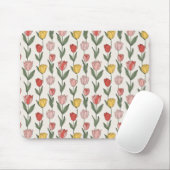 Moderne Tulpen-Blumenmuster weiche Botanik Frühlin Mousepad (Mit Mouse)
