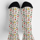 Moderne Tulpen-Blumenmuster weiche Botanik Frühlin Socken (Oben)