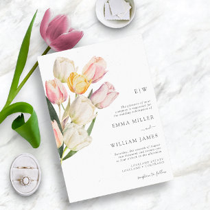 Moderne Tulpenhochzeit Einladung