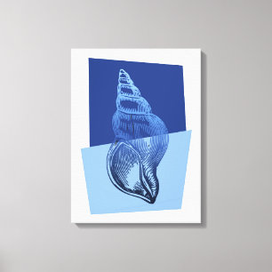 Moderne turbane Muschel Mitte des Jahrhunderts Bla Leinwanddruck