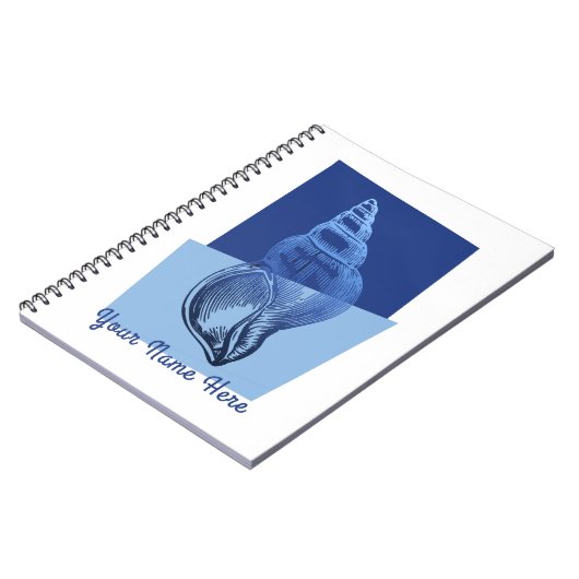 Moderne turbane Muschel Mitte des Jahrhunderts Bla Notizblock (Linke Seite)