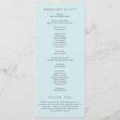 Moderne Türkis Abstrakte Minimalistische Hochzeit Programm (Rückseite)