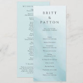 Moderne Türkis Abstrakte Minimalistische Hochzeit Programm (Vorne/Hinten)