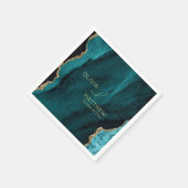 Moderne Türkis-Achat-Hochzeit Serviette (Ecke)