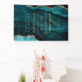 Moderne Türkis-Achat-Hochzeitstafel  Banner (InSitu)