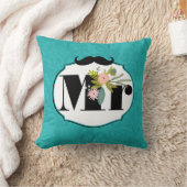 Moderne Türkis-Chartreuse Damask Hochzeit Kissen (Decke)