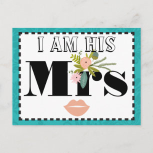 Moderne Türkis-Chartreuse Damask Hochzeit Postkarte