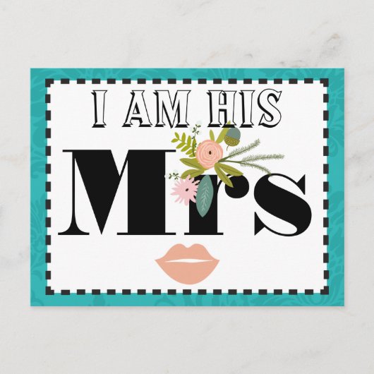 Moderne Türkis-Chartreuse Damask Hochzeit Postkarte (Vorderseite)