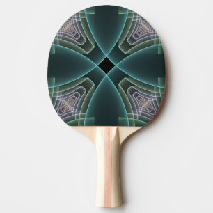 Moderne Türkis geometrische Fraktal-Kunst Grafik Tischtennis Schläger
