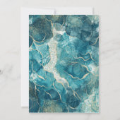 Moderne Türkis Gold Agate Hochzeit Einladung (Rückseite)