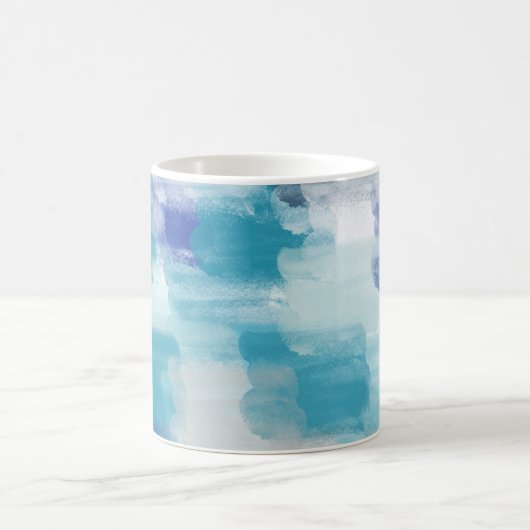 Moderne Türkis & Graue Abstrakte Kunst Kaffeetasse (Mittel)