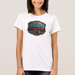 Moderne Türkis IN DER STIMMUNG FÜR WEIN 3D-Textkun T-Shirt