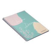 Moderne Türkis leben Ihre Träume Notebook Notizblock (Rechte Seite)