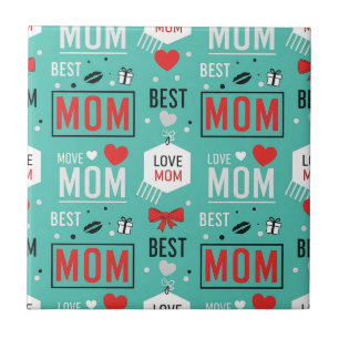 Moderne Türkis-MOM-Typografie-Pop-Design Fliese