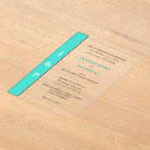 Moderne Türkis Monogram Bridge and Groom Acryleinladungen (Ablage )