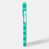 Moderne Türkis-Monogramm-Name-Einfarbig | Teal Case-Mate iPhone Hülle (Rückseite / Links)
