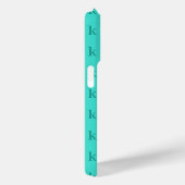 Moderne Türkis-Monogramm-Name-Einfarbig | Teal Case-Mate iPhone Hülle (Rückseite / Rechts)