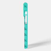 Moderne Türkis-Monogramm-Name-Einfarbig | Teal Case-Mate iPhone Hülle (Rückseite / Links)