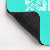 Moderne Türkis-Monogramm-Name Mousepad (Ecke)