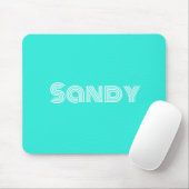 Moderne Türkis-Monogramm-Name Mousepad (Mit Mouse)