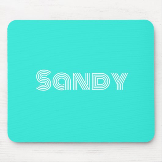Moderne Türkis-Monogramm-Name Mousepad (Vorne)