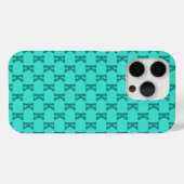 Moderne Türkis-Monogramm-Name-Solid-Farbe | Teal Case-Mate iPhone Hülle (Rückseite (Horizontal))