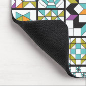 Moderne Türkis-Probenehmer-Steppdecke Mousepad (Ecke)