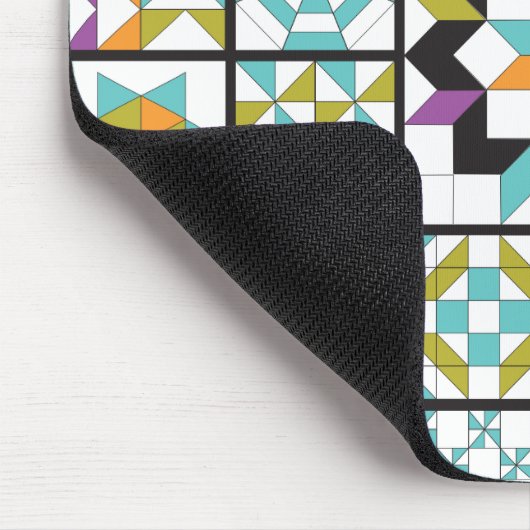 Moderne Türkis-Probenehmer-Steppdecke Mousepad (Ecke)