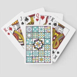 Moderne Türkis-Probenehmer-Steppdecken-Spielkarten Spielkarten