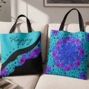 Moderne Türkis-Schwarz- und Lila-Welle Tasche