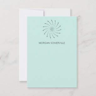 Moderne Türkis-Spirale-Punkt Elegant Mitteilungskarte