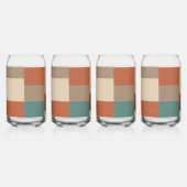 Moderne Türkis- und Beige-Geometrieblöcke Dosenglas (Vorderseite)