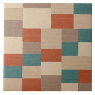Moderne Türkis- und Beige-Geometrieblöcke Fliese
