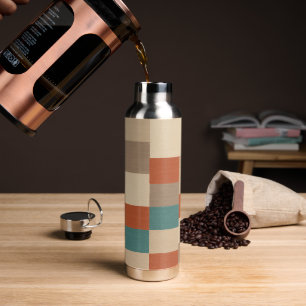 Moderne Türkis- und Beige-Geometrieblöcke Trinkflasche