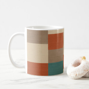 Moderne Türkis- und Beige-Geometrische Blöcke Kaffeetasse