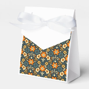 Moderne Türkis- und Orange-Blumen-Design Geschenkschachtel