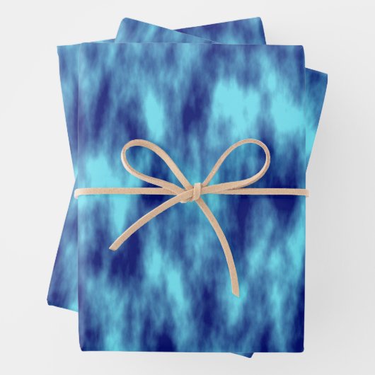 Moderne türkisblaue gefärbte Krawatte Geschenkpapier Set (Beispiel)