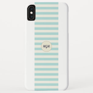 Moderne Türkisblaue und cremefarbene gestreifte Mo Case-Mate iPhone Hülle
