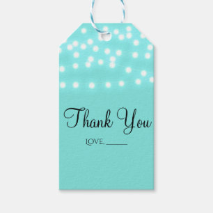 Moderne Türkisblaue und Schnurlichter Elegant Geschenkanhänger