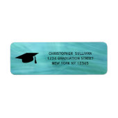 Moderne türkisfarbene Abschluss Rücksendeadresse (Vorne)