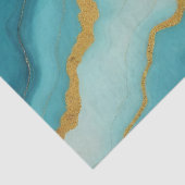 Moderne türkisfarbene Blue Gold Marmor Collection Seidenpapier (Ausschnitt)