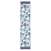 Moderne, türkisfarbene Blume Kurzer Tischläufer (Vorderseite)