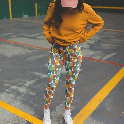 Moderne, türkisfarbene, goldgelbe Rostformen aus d Leggings