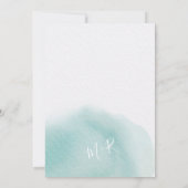 Moderne türkisfarbene Hochzeitsinitialen Einladung (Rückseite)